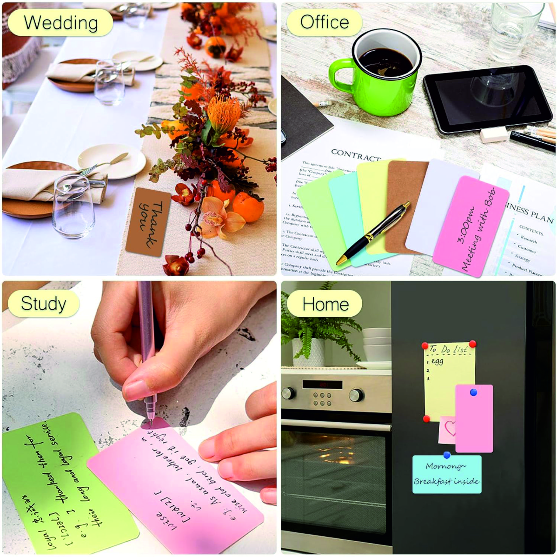 Boş Kelime Kartları 5x8 cm - 50 Adet Oval Kenarlı | Tabu &amp; Not Kartları - Mavi - 3